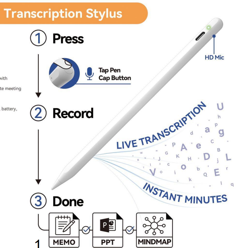 C55 AI Transcription Stylus | Smart Meeting Assistant OEM